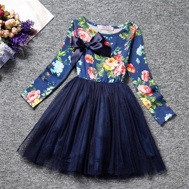 Floral print princess dress