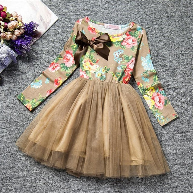 Floral print princess dress