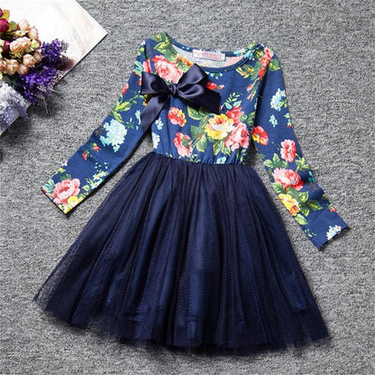 Floral print princess dress